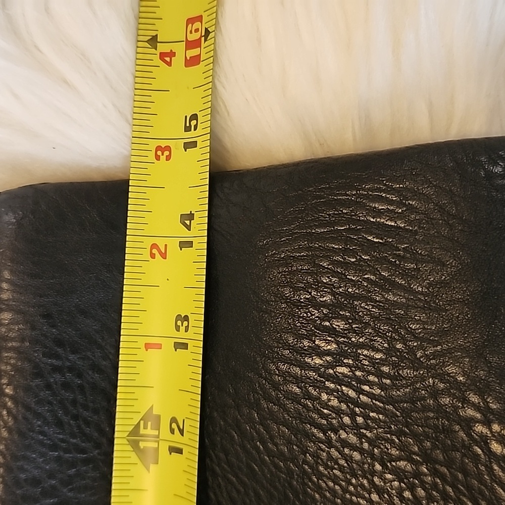 Free People Black Leather Hand Bag 15" x 12" - Picture 11 of 12